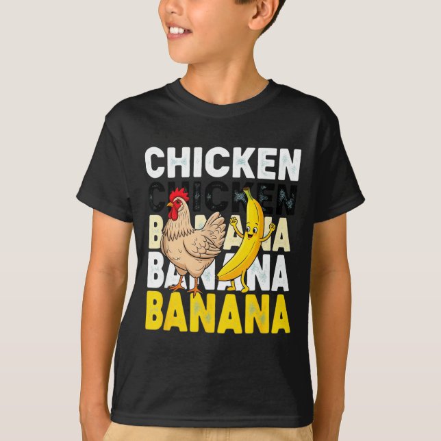 Funny Chicken Banana Dance Meme For Kids &amp; Adu T Shirt (Framsida)