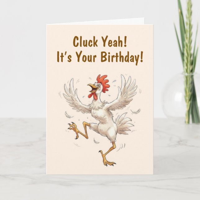 Funny Chicken Birthday Kort (Framsida)