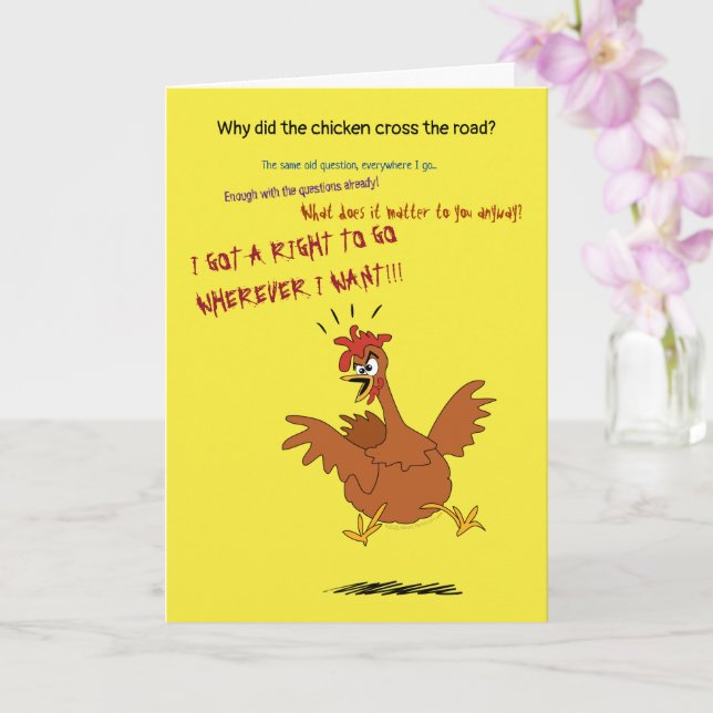 Funny Chicken Birthday Önskemål for Farmer Arg Kort (Orkide)
