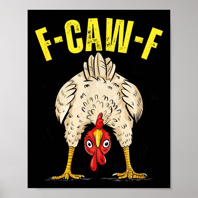 Funny Chicken Butt F-caw-f Rooster Country Farm He Poster (Framsidan)