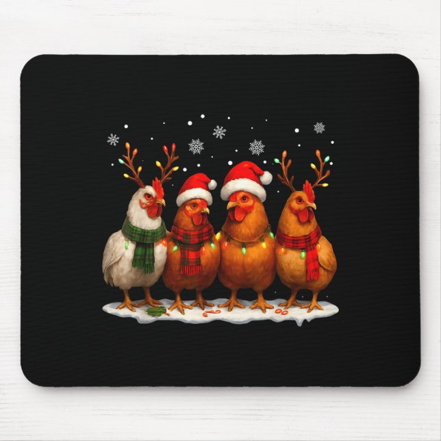 Funny Chicken Christmas Lights Farm Animal Cute Xm Musmatta (Framsidan)