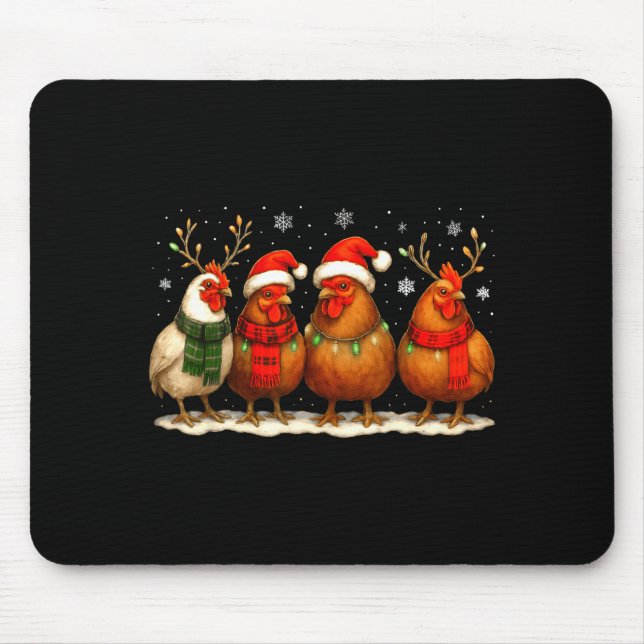 Funny Chicken Christmas Lights Farm Animal Cute Xm Musmatta (Framsidan)