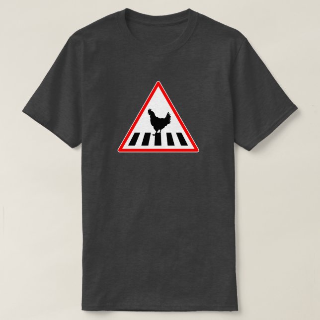 Funny Chicken Crossing Road T Shirt (Design framsida)