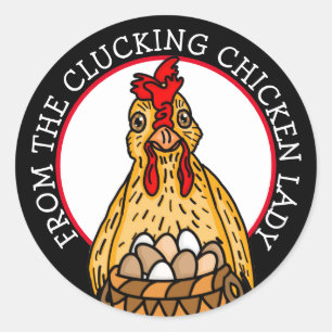 Funny Chicken Dam Stickers Runt Klistermärke
