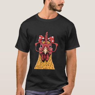 Funny Chicken Dam Tupp Hen Wearing Bandana Wom T Shirt