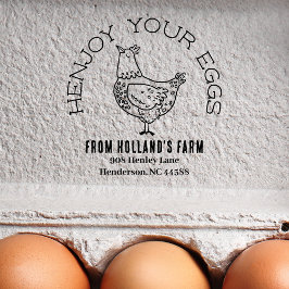 Funny Chicken Egg Business Returadress Hen Stämpel