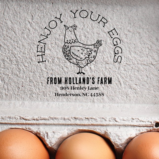 Funny Chicken Egg Business Returadress Hen Stämpel (Skapare uppladdad)