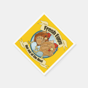 Funny Chicken Egg-Logotyp Pappersservett