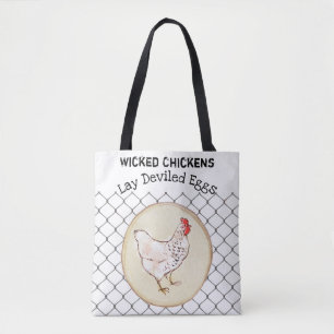 Funny Chicken Egg Novelty Rustic Shabby Farmhouse Tygkasse