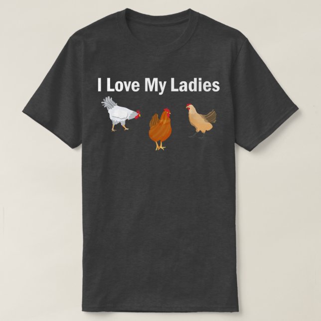 Funny Chicken Farmer I kärlek My Dam T-Shirt (Design framsida)