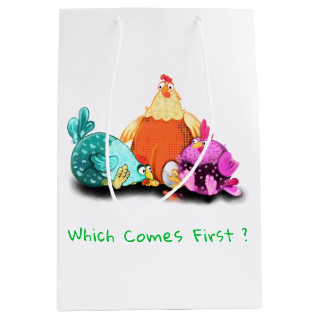 Funny Chicken Gift Bag - Anpassningsbar Text (Framsidan)