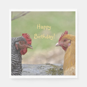 Funny Chicken Grattis på födelsedagen Pappersservett
