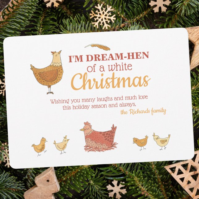 Funny Chicken-Helgdag-kort Julkort (Skapare uppladdad)