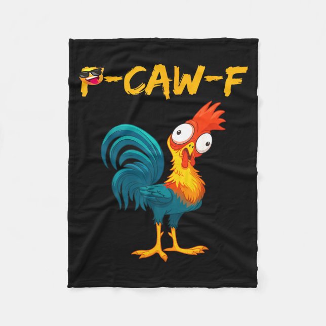 Funny Chicken Humor Quote Rooster Meme Caw F  Fleecefilt (Framsidan)