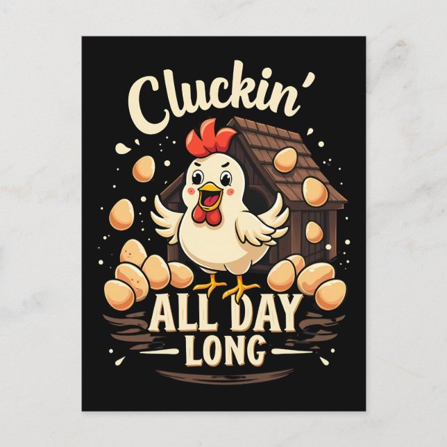 Funny Chicken Humor Rustic Farm Life Dekorativ kud Vykort (Framsida)