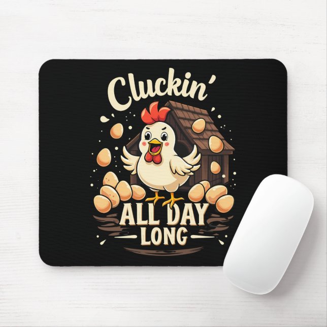 Funny Chicken Humor Rustic Farm Life Musmatta (Med mus)