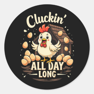 Funny Chicken Humor Rustic Farm Life Runt Klistermärke