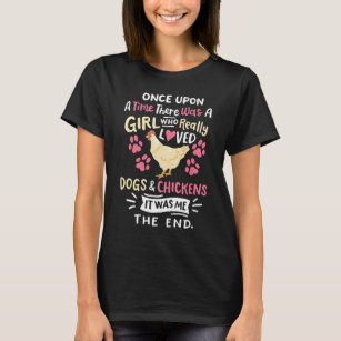 Funny Chicken Hund älskare för Women Girls Farmer T Shirt