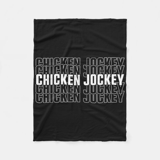 Funny Chicken Jockey Stacks Repeat Font Roligt Gag Fleecefilt (Framsidan)