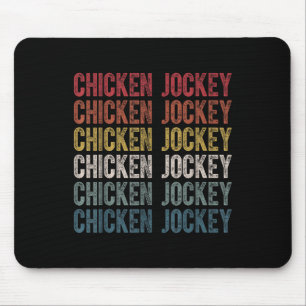 Funny Chicken Jockey Stacks Repeat Font Roligt Gag Musmatta