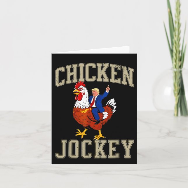 Funny Chicken Jockey Trump Kort (Framsida)