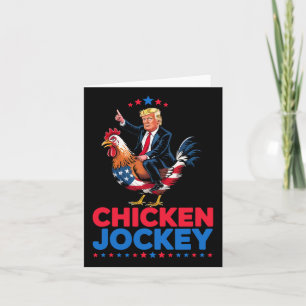 Funny Chicken Jockey Trump Meme Kort