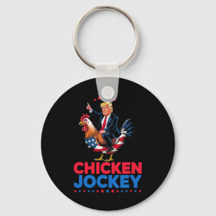 Funny Chicken Jockey Trump Meme Nyckelring
