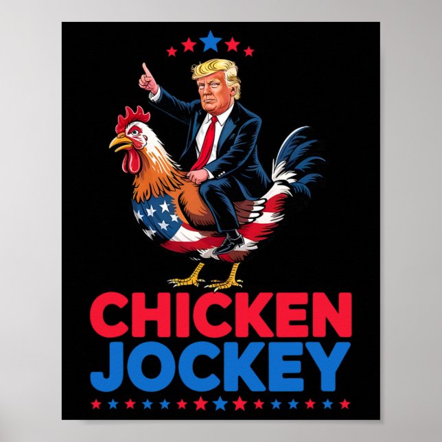 Funny Chicken Jockey Trump Meme Poster (Framsidan)