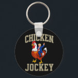 Funny Chicken Jockey Trump Nyckelring<br><div class="desc">Funny Chicken Jockey Trump</div>
