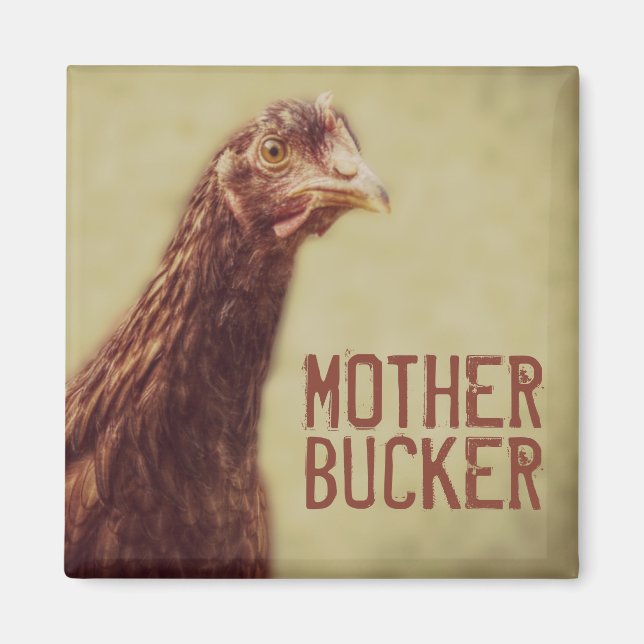 Funny Chicken Joke Mor Bucker Magnet (Framsidan)
