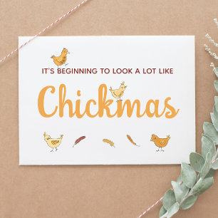 Funny Chicken-jul Helg Vykort