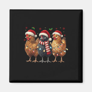 Funny Chicken jul Ljus Animal Farmer Julafton Magnet