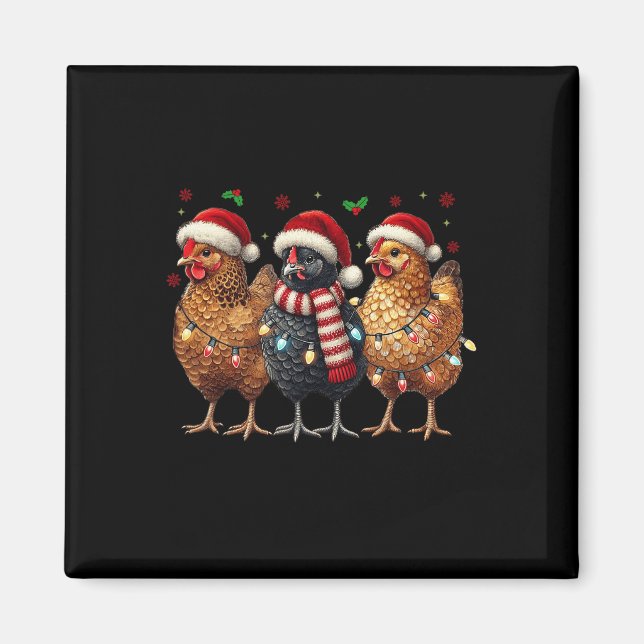 Funny Chicken jul Ljus Animal Farmer Julafton Magnet (Framsidan)