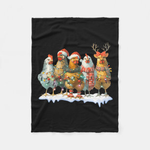 Funny Chicken jul Ljus Farm Animal Cute Xm Fleecefilt