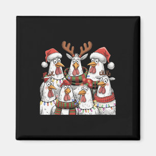 Funny Chicken jul Ljus Farm Animal Cute Xm Magnet