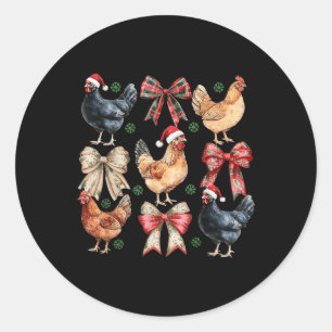Funny Chicken jul Ljus Farm Animal Cute Xm Runt Klistermärke