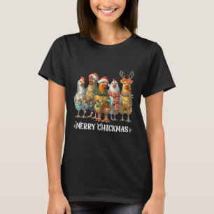 Funny Chicken jul Ljus Farm Animal Julafton Ho T Shirt