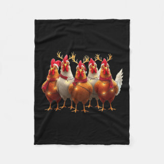 Funny Chicken jul Ljus Farm Cute Animal Xm Fleecefilt