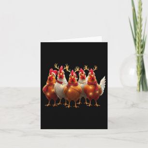 Funny Chicken jul Ljus Farm Cute Animal Xm Kort