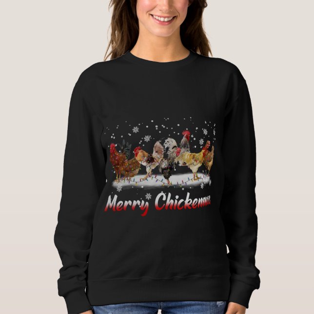 Funny Chicken-jul Ljus - God jul C T Shirt (Framsida)