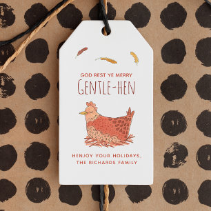 Funny Chicken-jul Presentetikett