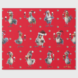 Funny Chicken-jul, Vin Party Red Presentpapper
