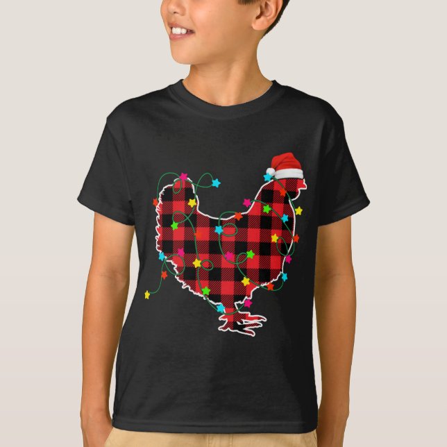 Funny Chicken Julgran Red Play Julafton Animal T Shirt (Framsida)
