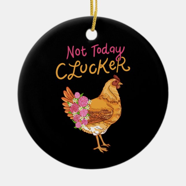 Funny Chicken Julgransprydnad Keramik (Framsidan)