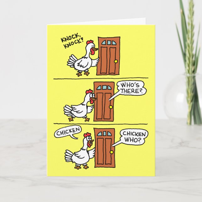 Funny Chicken känner sig bättre snart Joke Kort (Framsida)