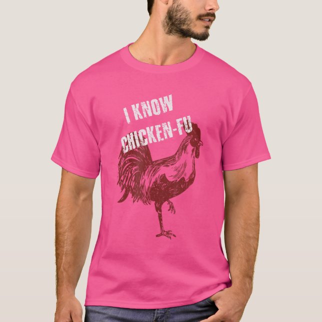 Funny Chicken Kung fu Chicken Shirt T (Framsida)