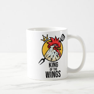Funny Chicken Kung Vingar Fläkt Bbq Drumstick Gift Kaffemugg