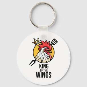 Funny Chicken Kung Vingar Fläkt Bbq Drumstick Gift Nyckelring