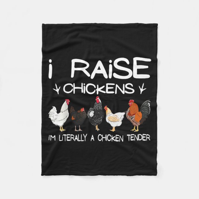 Funny Chicken Lover Gift – I Raise Chickens Farm Q Fleecefilt (Framsidan)
