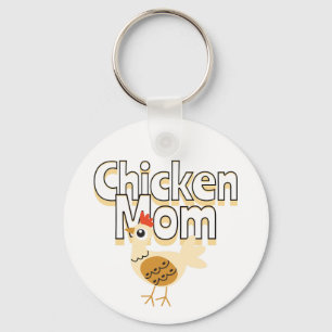 Funny Chicken Mamma Personlig Nyckelring